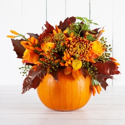 Autumn Floral Pumpkin