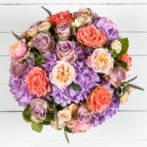 Lilac and Peach Punch Bowl